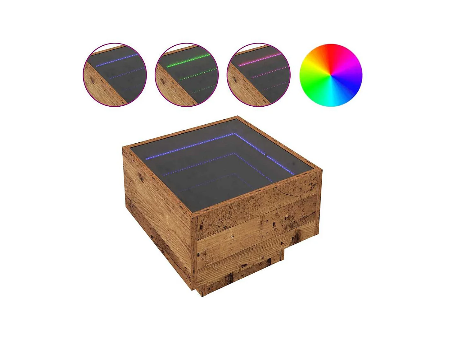 Mueble de almacenaje | Cabinete de Noche | Mesa auxiliar Madera vieja 40x40x30 cm