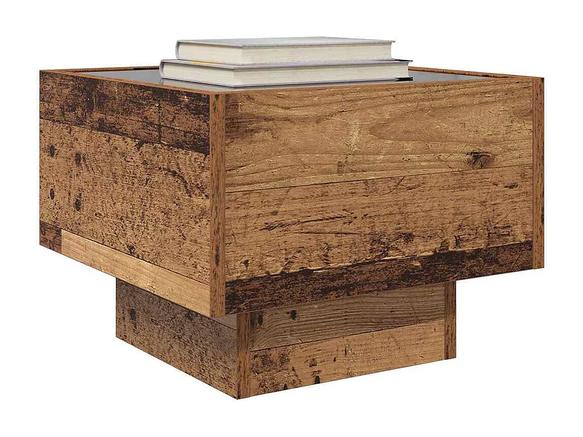 Nachttisch-Beistelltisch-Aufbewahrungsschrank Altholz 40 x 40 x 30 cm SHL50096