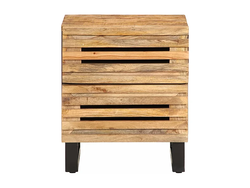 Table de chevet-Petite Table d'appoint 40x34x46 cm bois de manguier massif brut