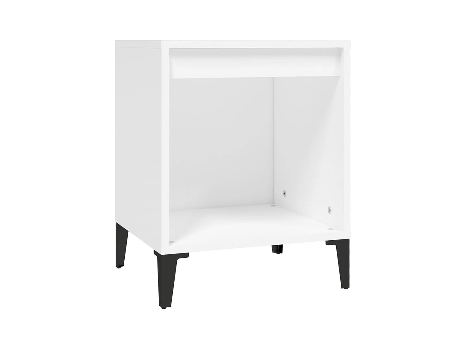 Tables de chevet lot de 2 avec compartiments ouverts Blanc 40x35x50 cm