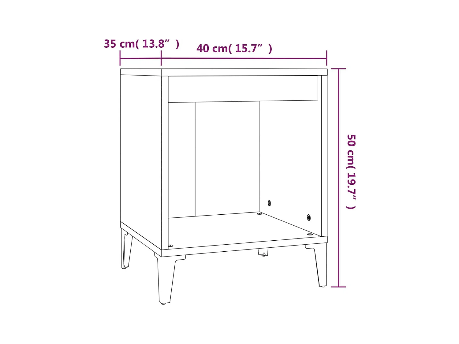 Tables de chevet lot de 2 avec compartiments ouverts Blanc 40x35x50 cm
