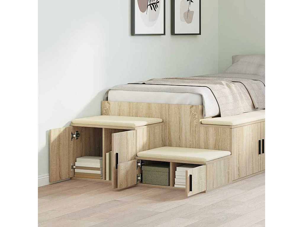 Mueble de almacenaje | Cabinete de Noche | Mesa auxiliar Roble Sonoma 127x41x40 cm