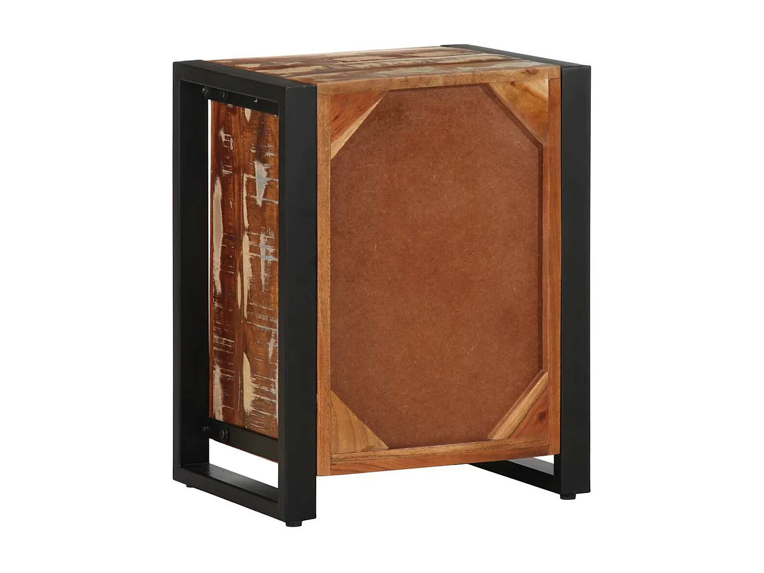 Mesilla de noche | Mesita de noche multicolor 40x30x50 cm madera maciza reciclada