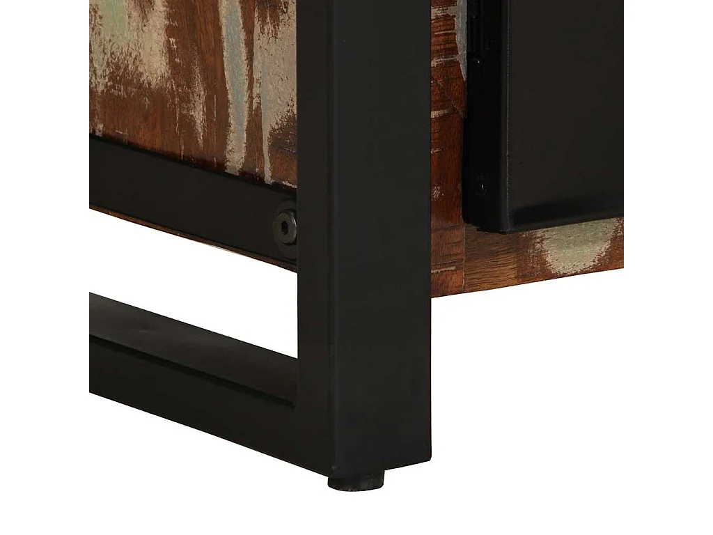 Mesilla de noche | Mesita de noche multicolor 40x30x50 cm madera maciza reciclada