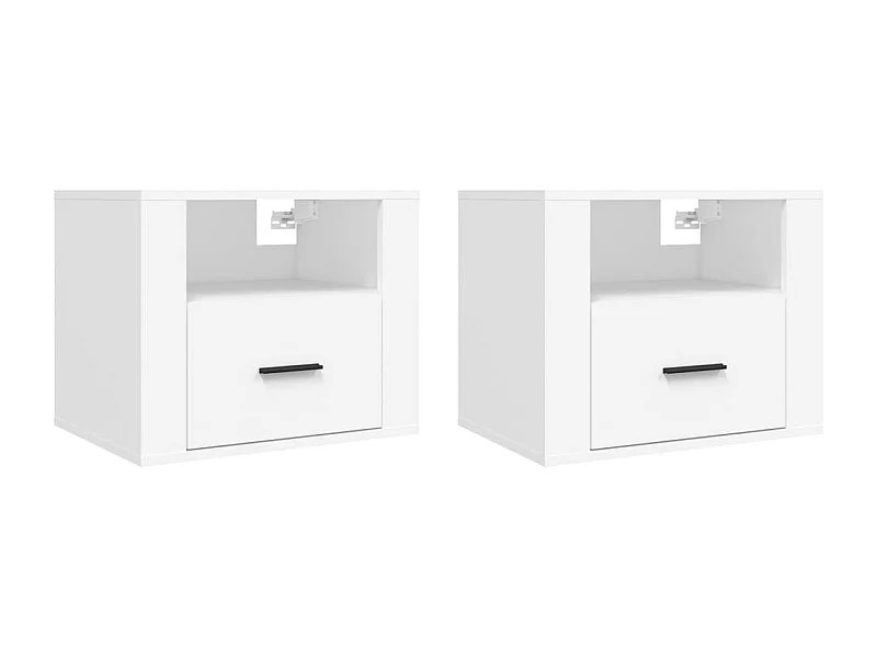 Nachttisch hängend 2er Set | Wand-Nachttische Weiß 50x36x40 cm SHL92313