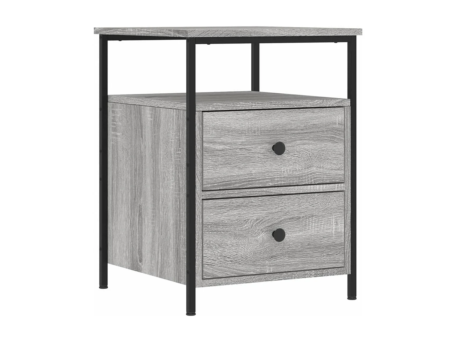 Mesita de noche | Mesilla de noche madera de ingeniería gris Sonoma 44x45x60 cm