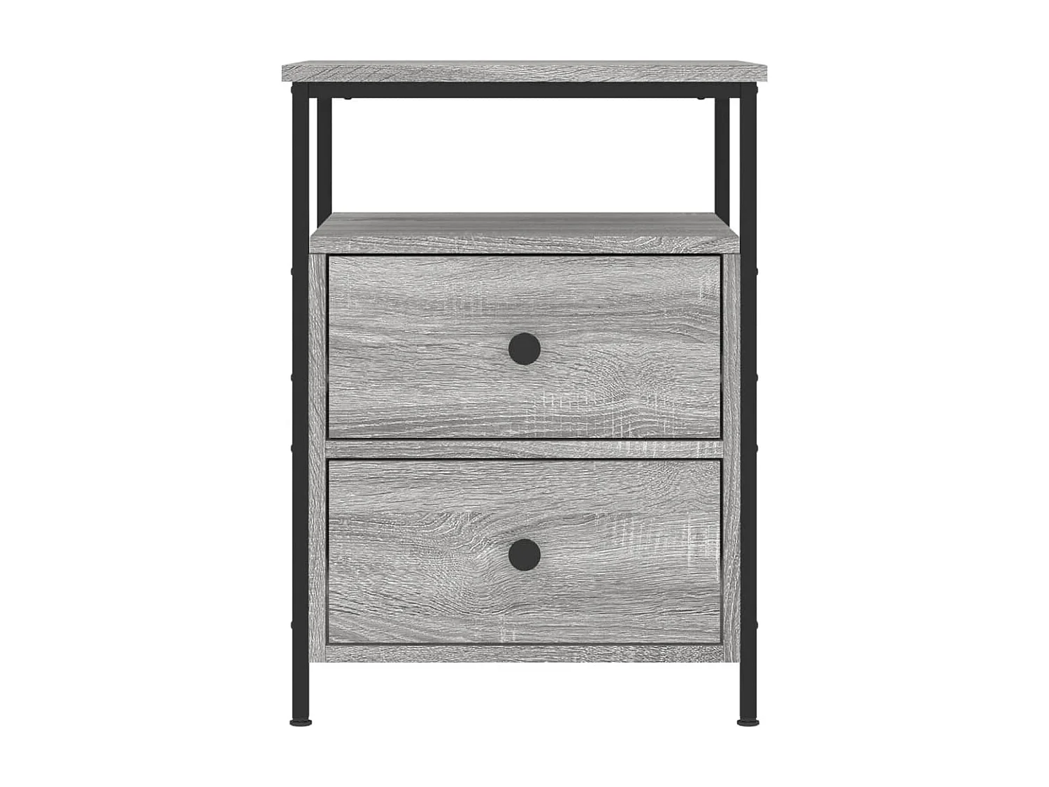 Mesita de noche | Mesilla de noche madera de ingeniería gris Sonoma 44x45x60 cm