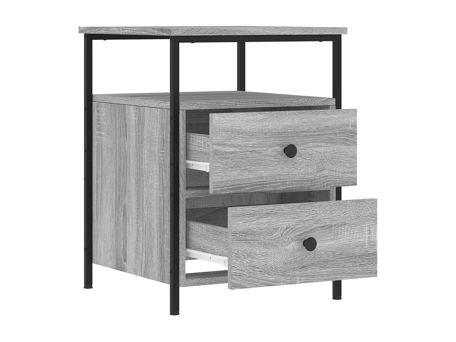 Mesita de noche | Mesilla de noche madera de ingeniería gris Sonoma 44x45x60 cm