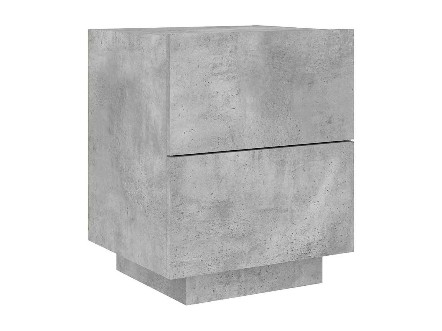 Nachttisch-Beistelltisch-Nachtschrank mit LED-Leuchten Betongrau Holzwerkstoff SHL74839