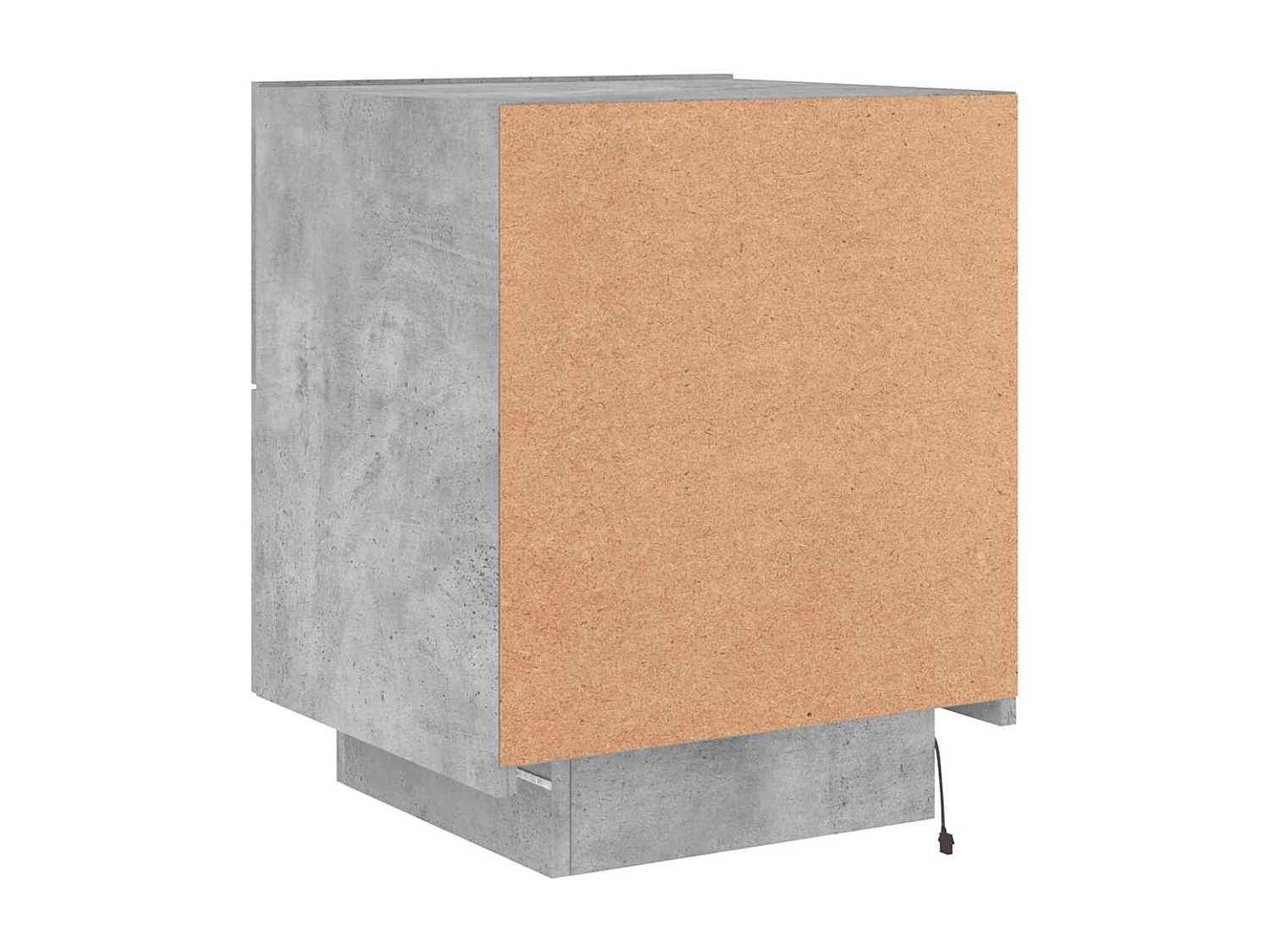 Nachttisch-Beistelltisch-Nachtschrank mit LED-Leuchten Betongrau Holzwerkstoff SHL74839