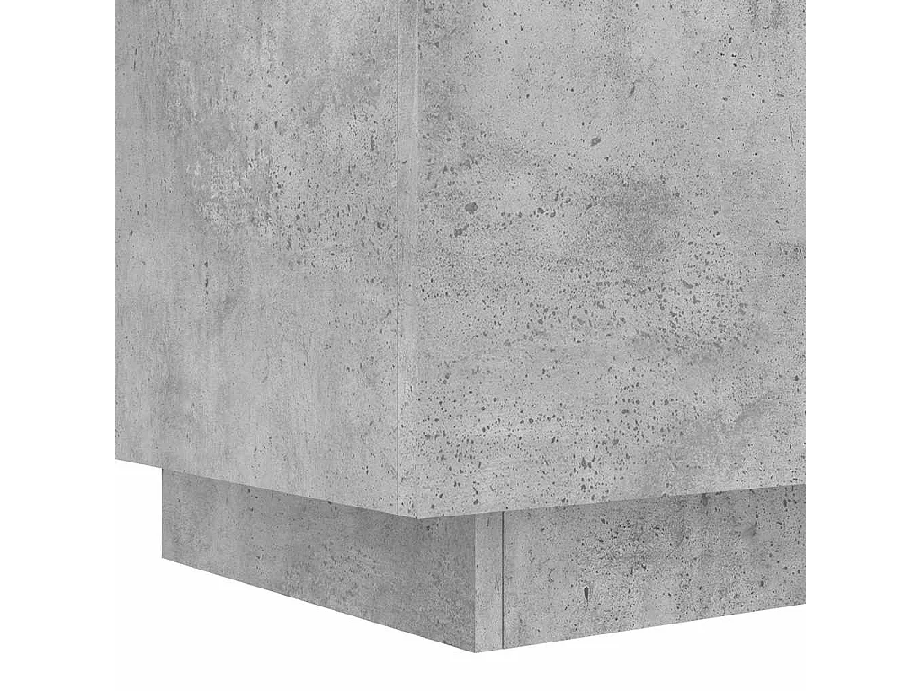 Nachttisch-Beistelltisch-Nachtschrank mit LED-Leuchten Betongrau Holzwerkstoff SHL74839