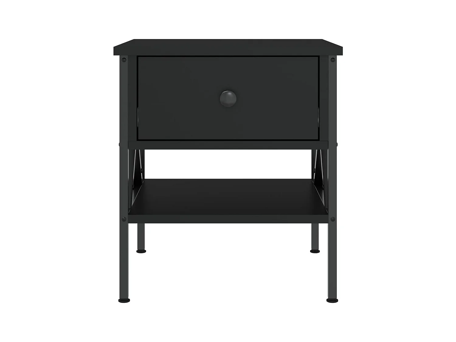 Mesita de noche | Mesilla de noche madera de ingeniería negro 40x42x45 cm