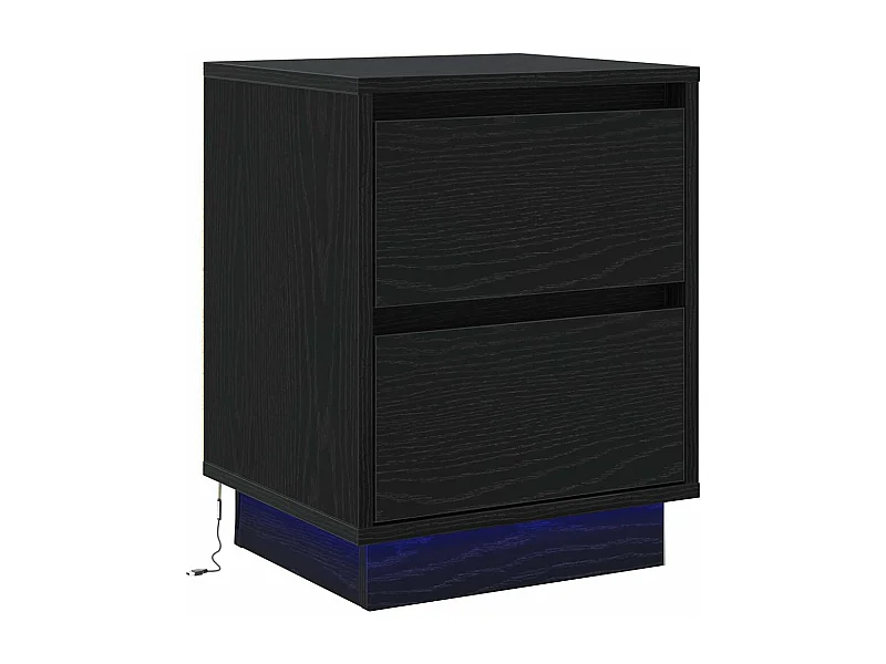 Mesita de Noche | Armario de Noche Negro 39x34.5x50 cm Madera contrachapada