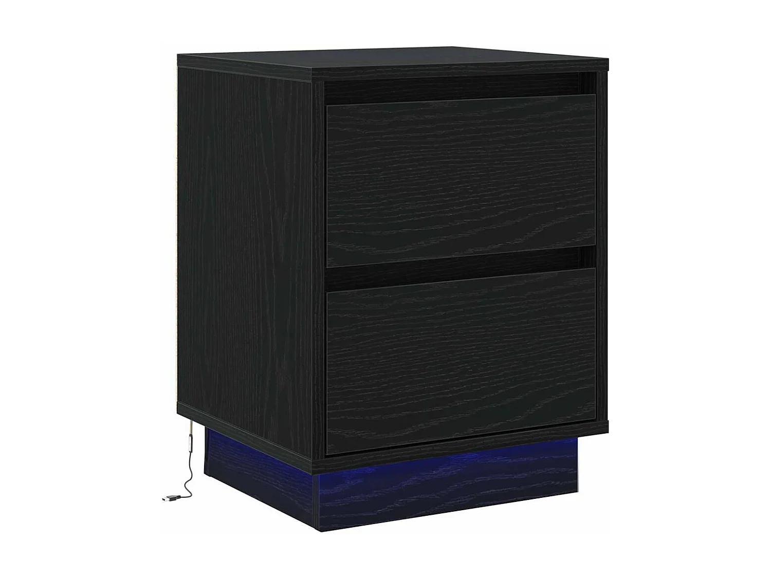 Nachttisch-Beistelltisch Schwarz Eichen-Optik 39 x 34,5 x 50 cm Holzwerkstoff SHL11617