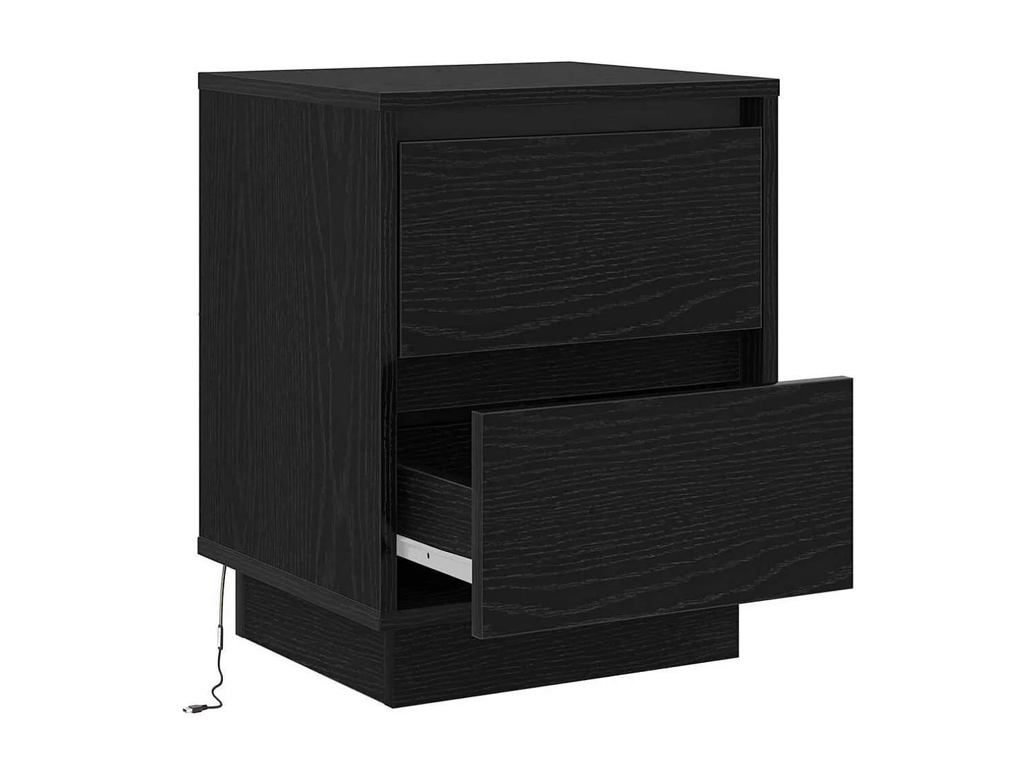 Nachttisch-Beistelltisch Schwarz Eichen-Optik 39 x 34,5 x 50 cm Holzwerkstoff SHL11617