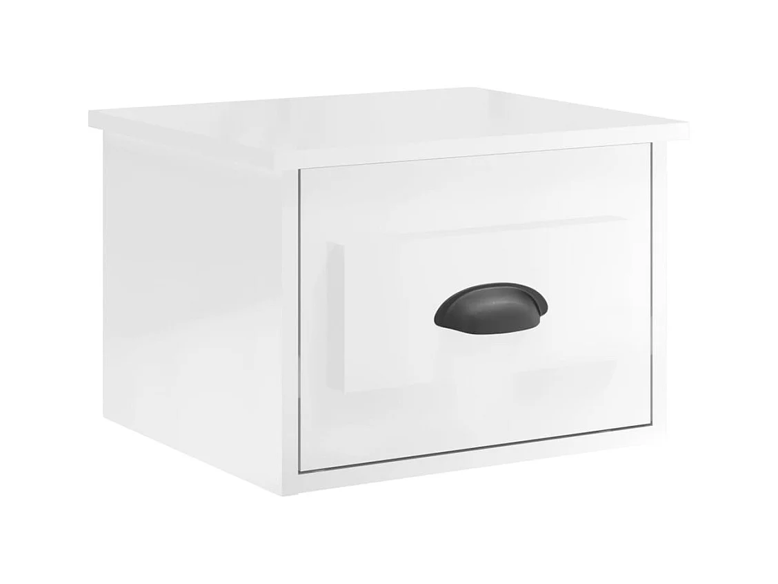 Mesitas de noche | Mesilla de noche de pared 2 uds blanco brillante 41,5x36x28 cm