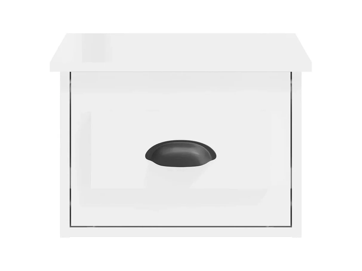 Mesitas de noche | Mesilla de noche de pared 2 uds blanco brillante 41,5x36x28 cm