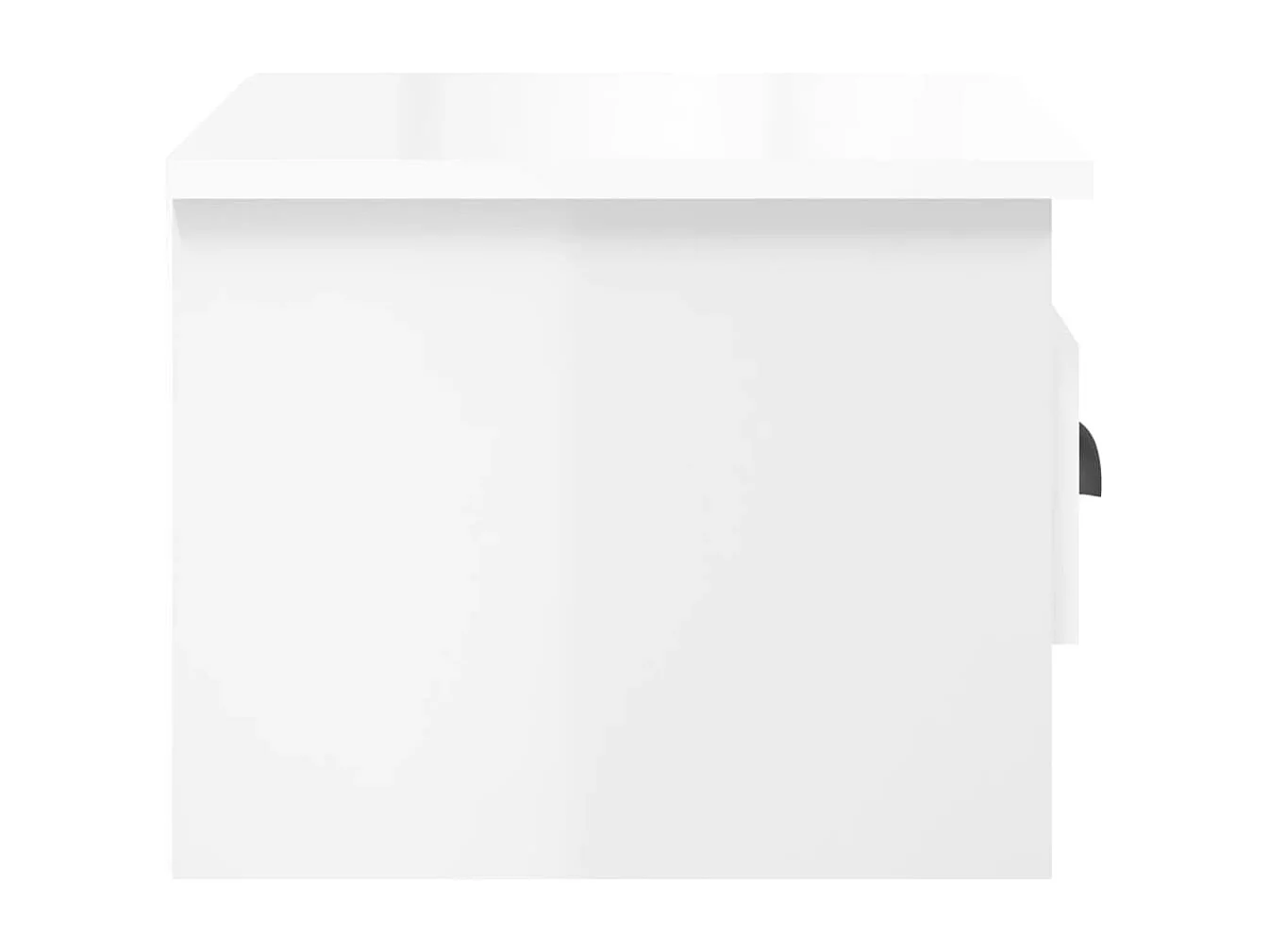 Nachttisch hängend 2er Set | Wand-Nachttische Hochglanz-Weiß 41,5x36x28 cm SHL61880