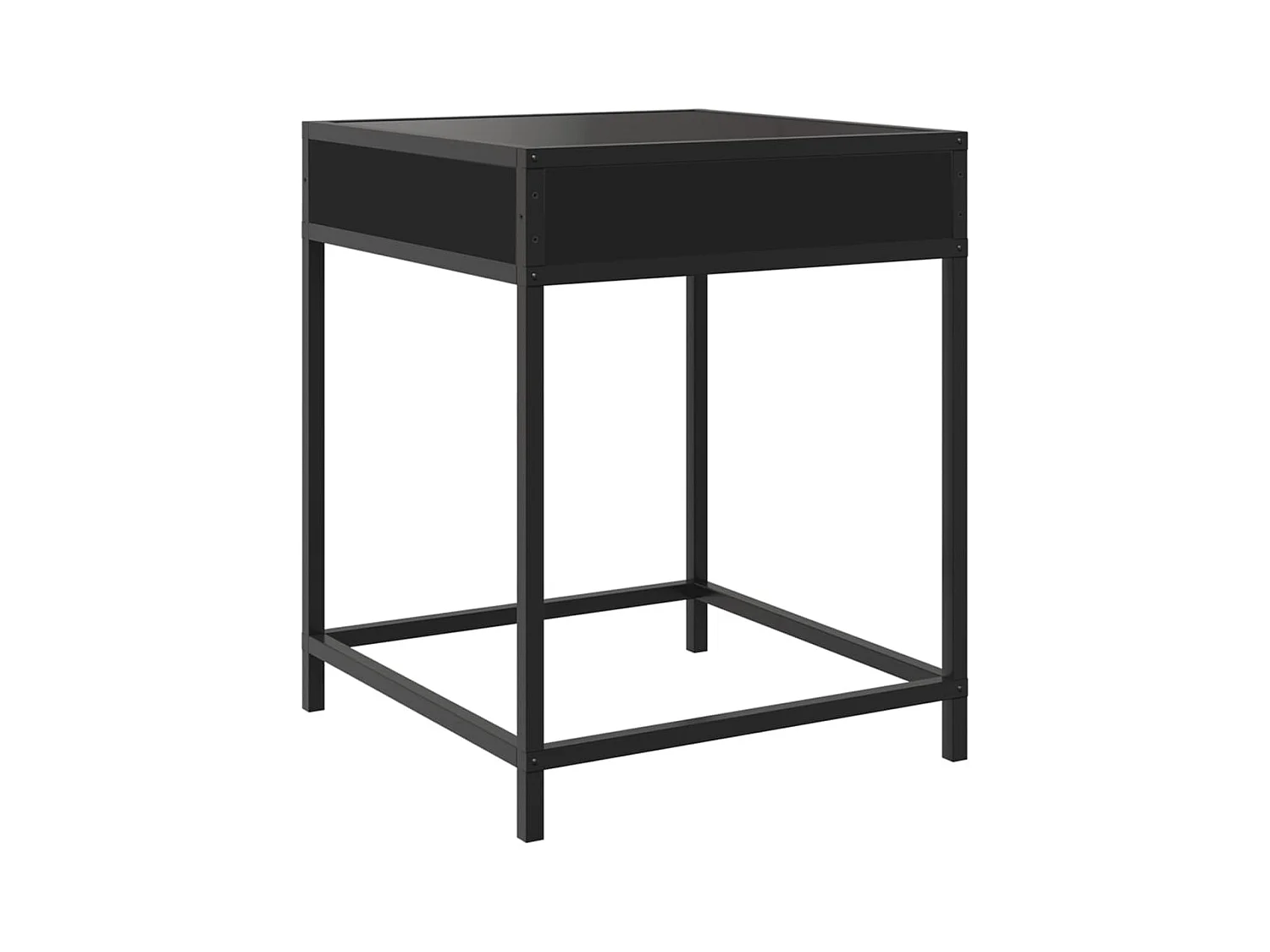 Mesita de noche | Mesilla de noche con Infinity LED negra 40x40x51 cm