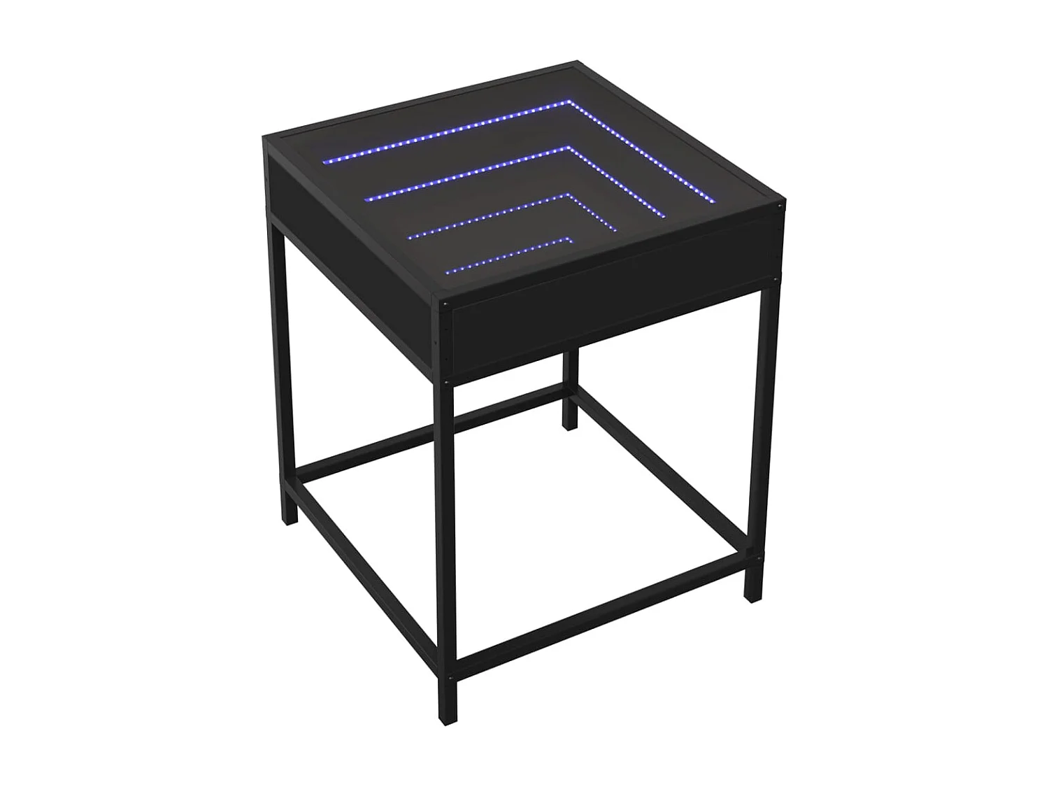 Nachttisch-Beistelltisch mit Infinity-LED Schwarz 40x40x51 cm SHL10004