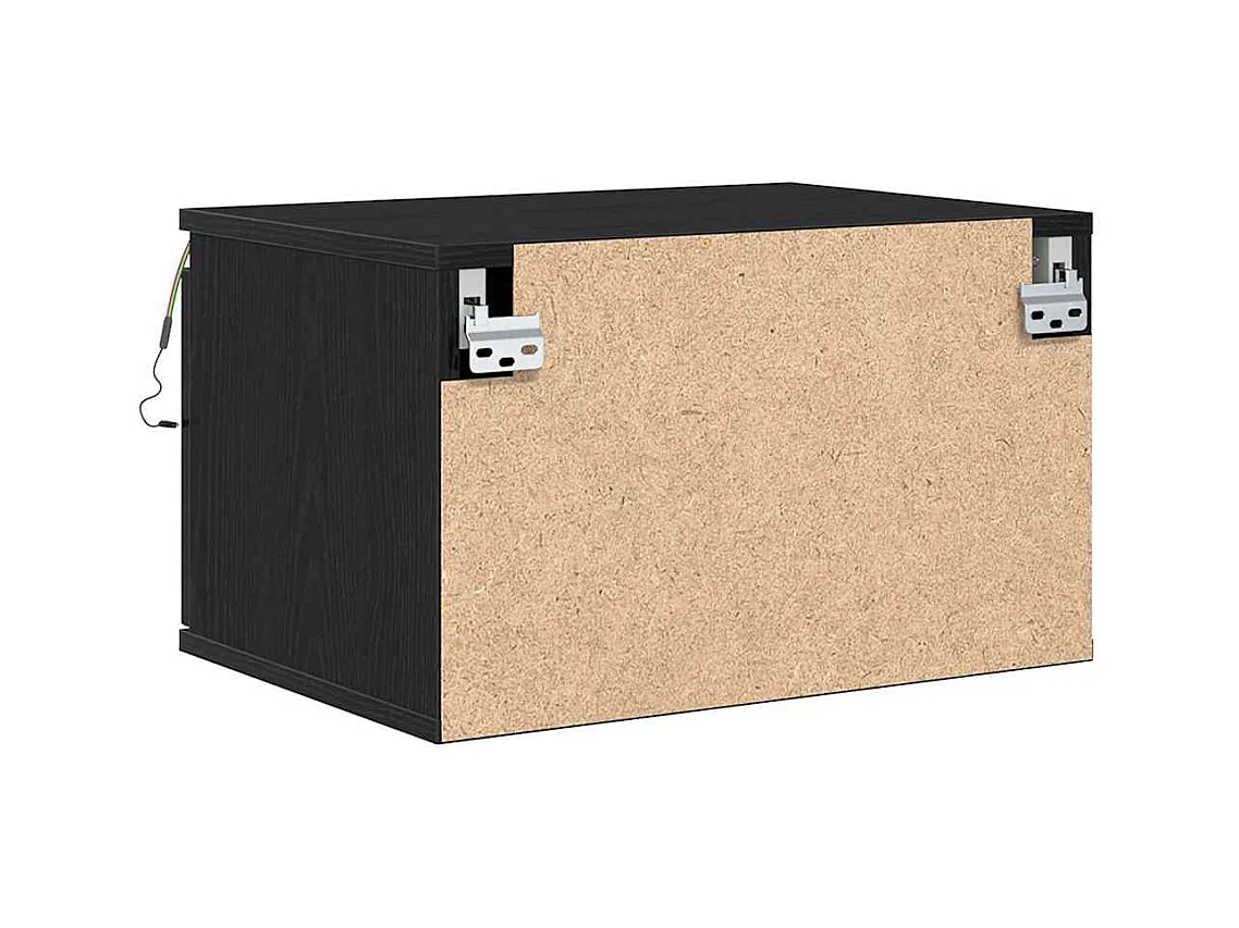 Mesita de Noche | Armario de Noche montado en la pared con 2 uds. Roble negro