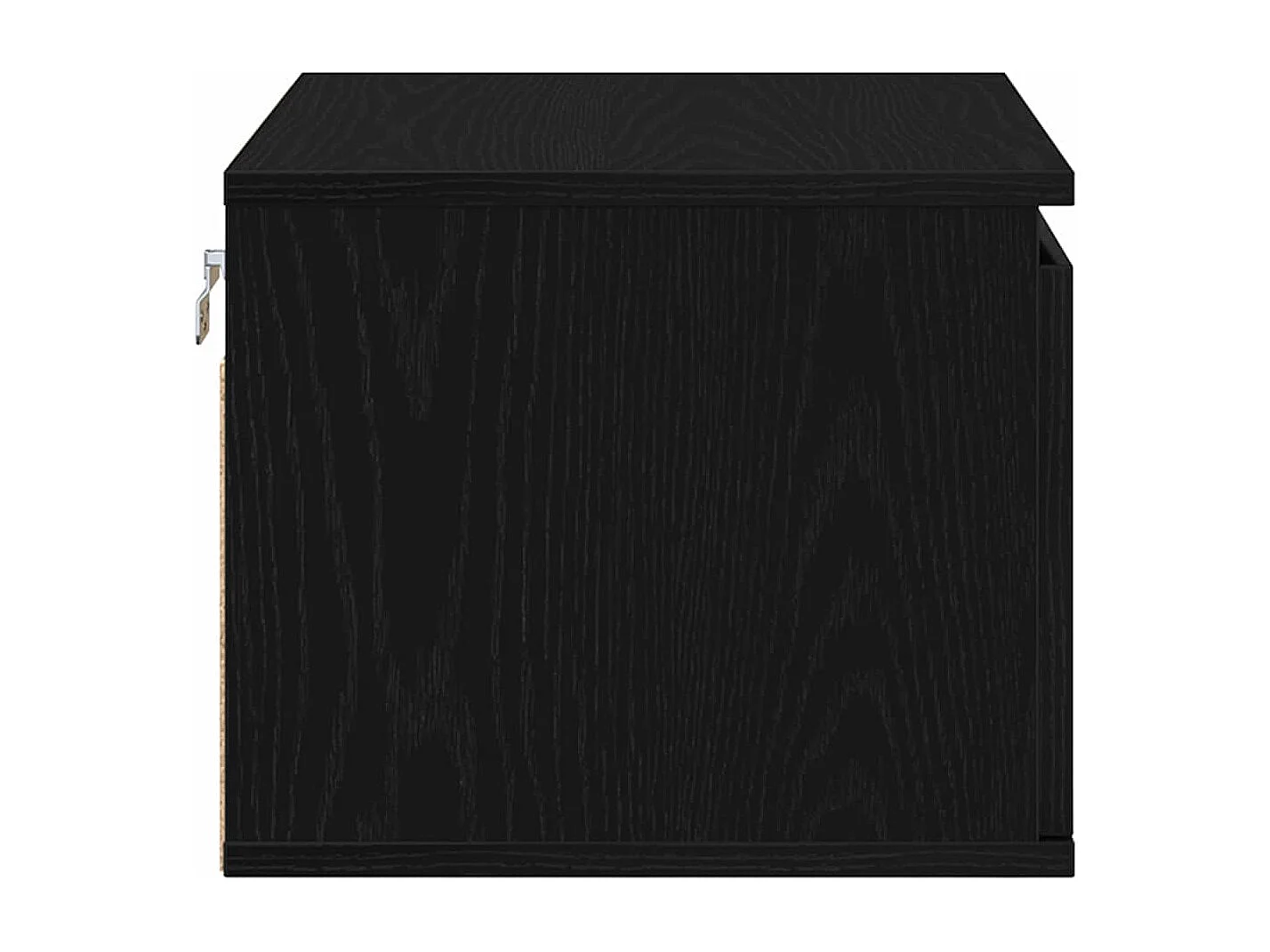 Nachtkastje | Wandkastje met 2 pcs Zwart eiken 50 x 36 x 30 cm Bewerkt hout
