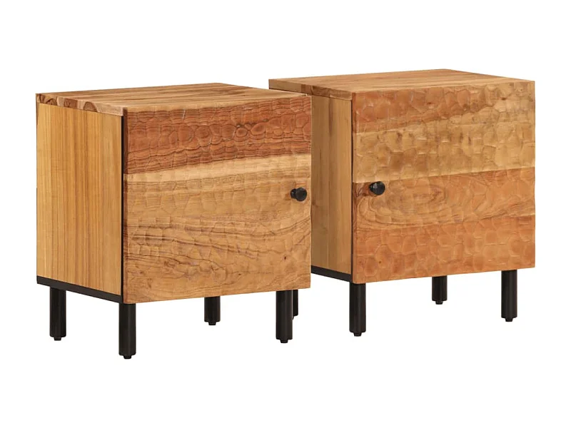 Mesitas de noche | Mesilla de noche 2 uds madera maciza de acacia 40x33x46 cm