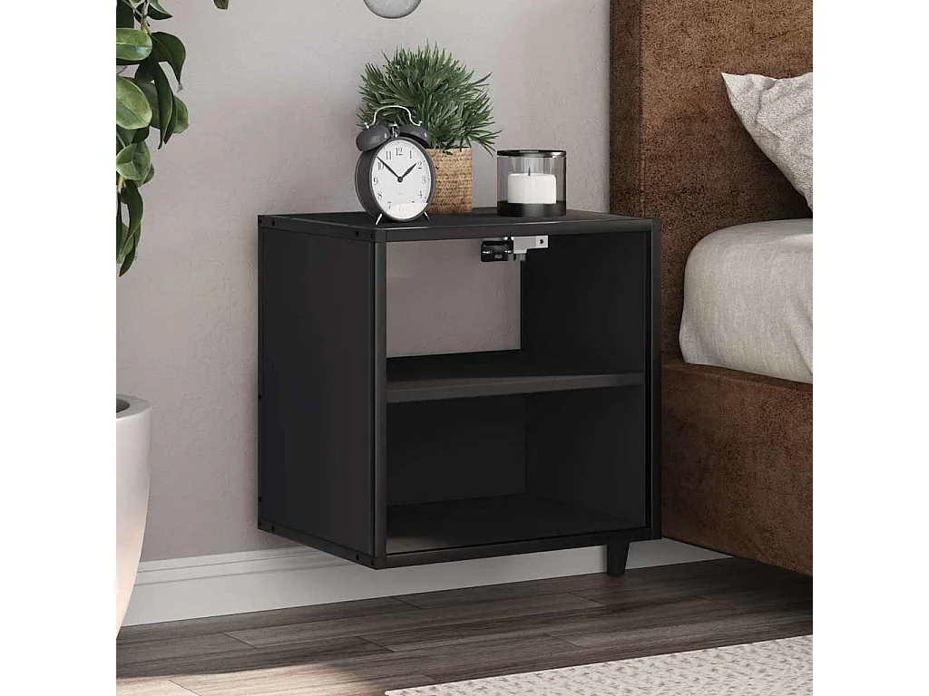 Table de chevet suspendue noir 40x31x39,5 cm