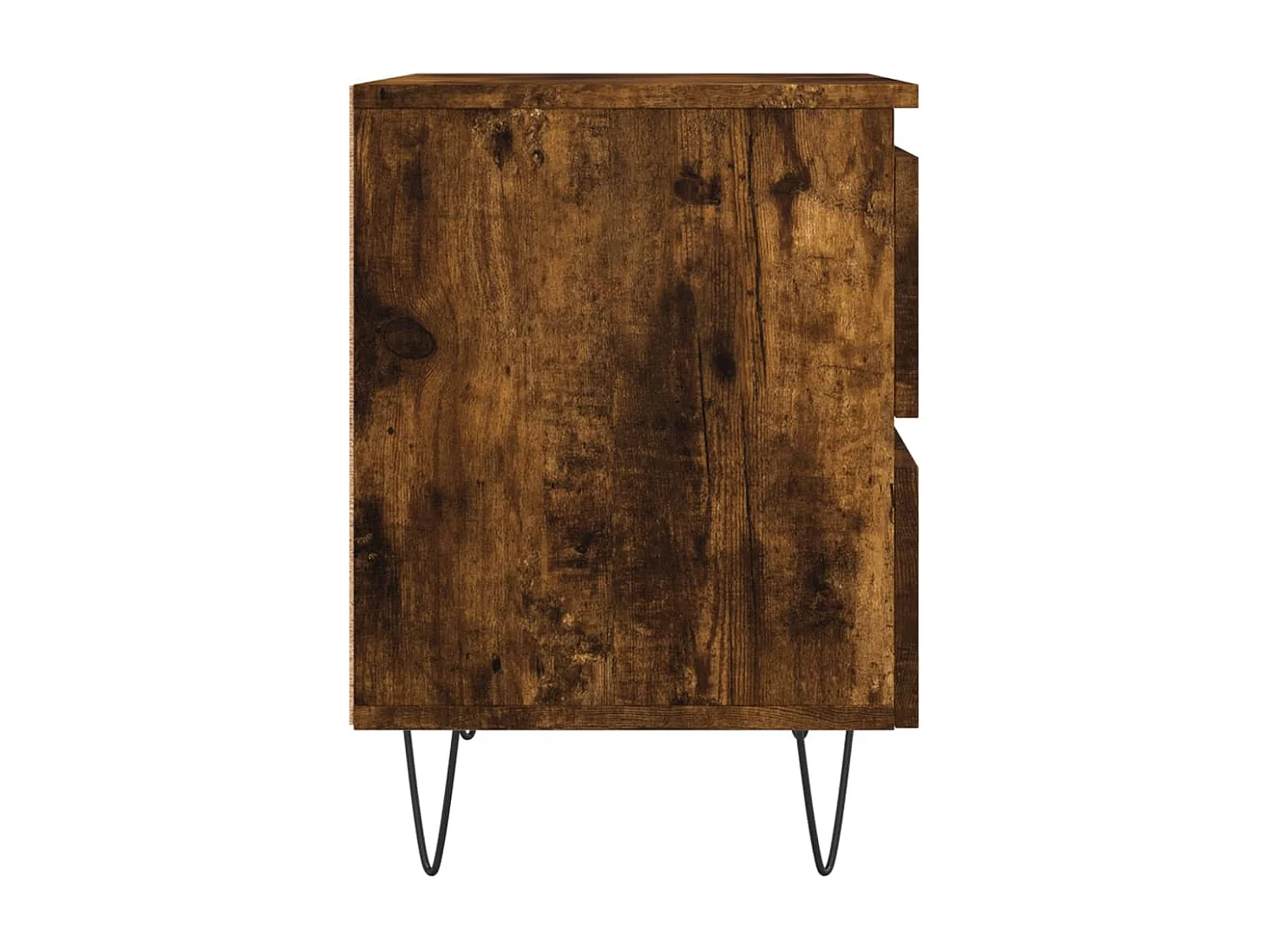 Nachttisch 2er Set-Beistelltisch-Nachttischkommode Räuchereiche 40x35x50 cm Holzwerkstoff SHL26126