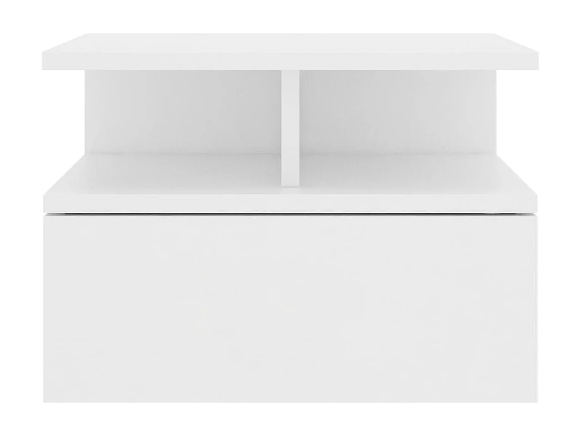 Nachttisch hängend | Wand-Nachttisch Weiß 40x31x27 cm Holzwerkstoff SHL37671