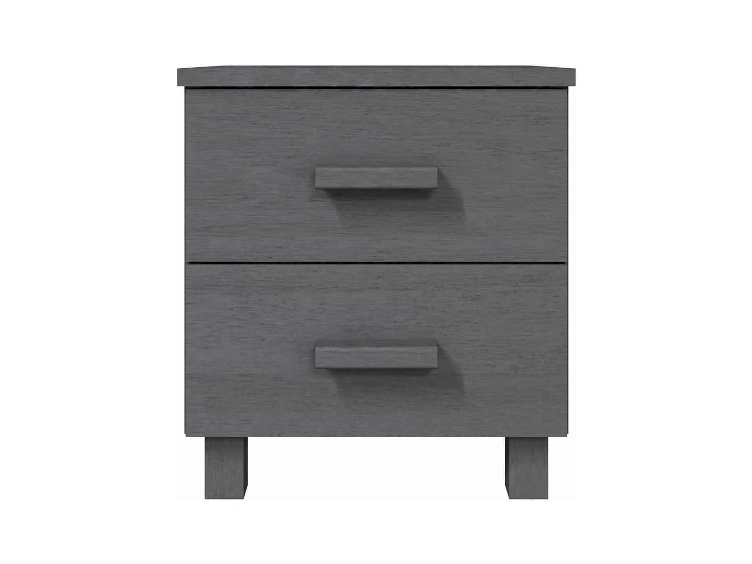 Mesitas de noche | Mesilla de noche 2 uds HAMAR pino macizo gris oscuro 40x35x44,5 cm