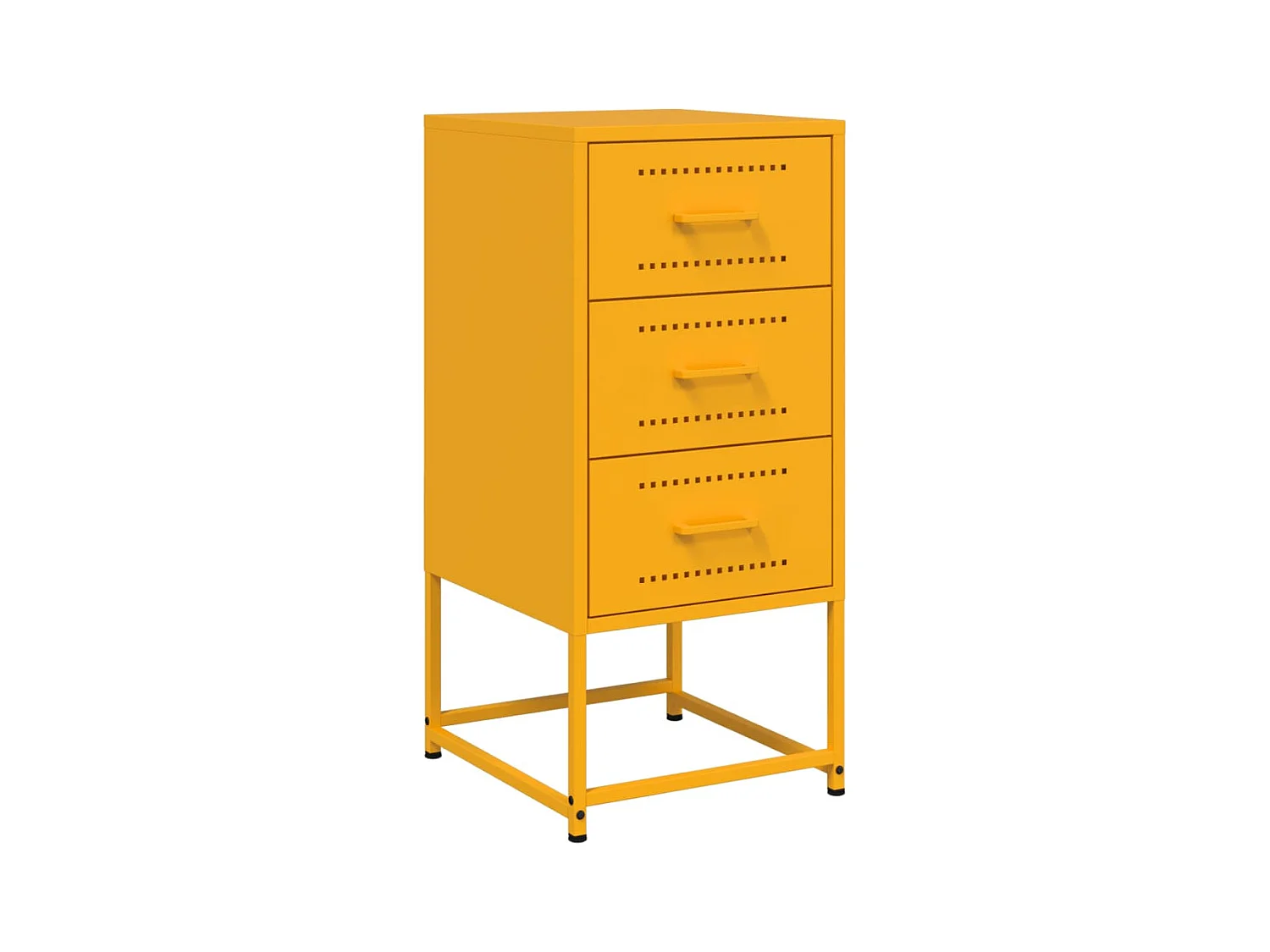 Mesitas de noche | Mesilla de noche 2 uds acero amarillo mostaza 36x39x78 cm