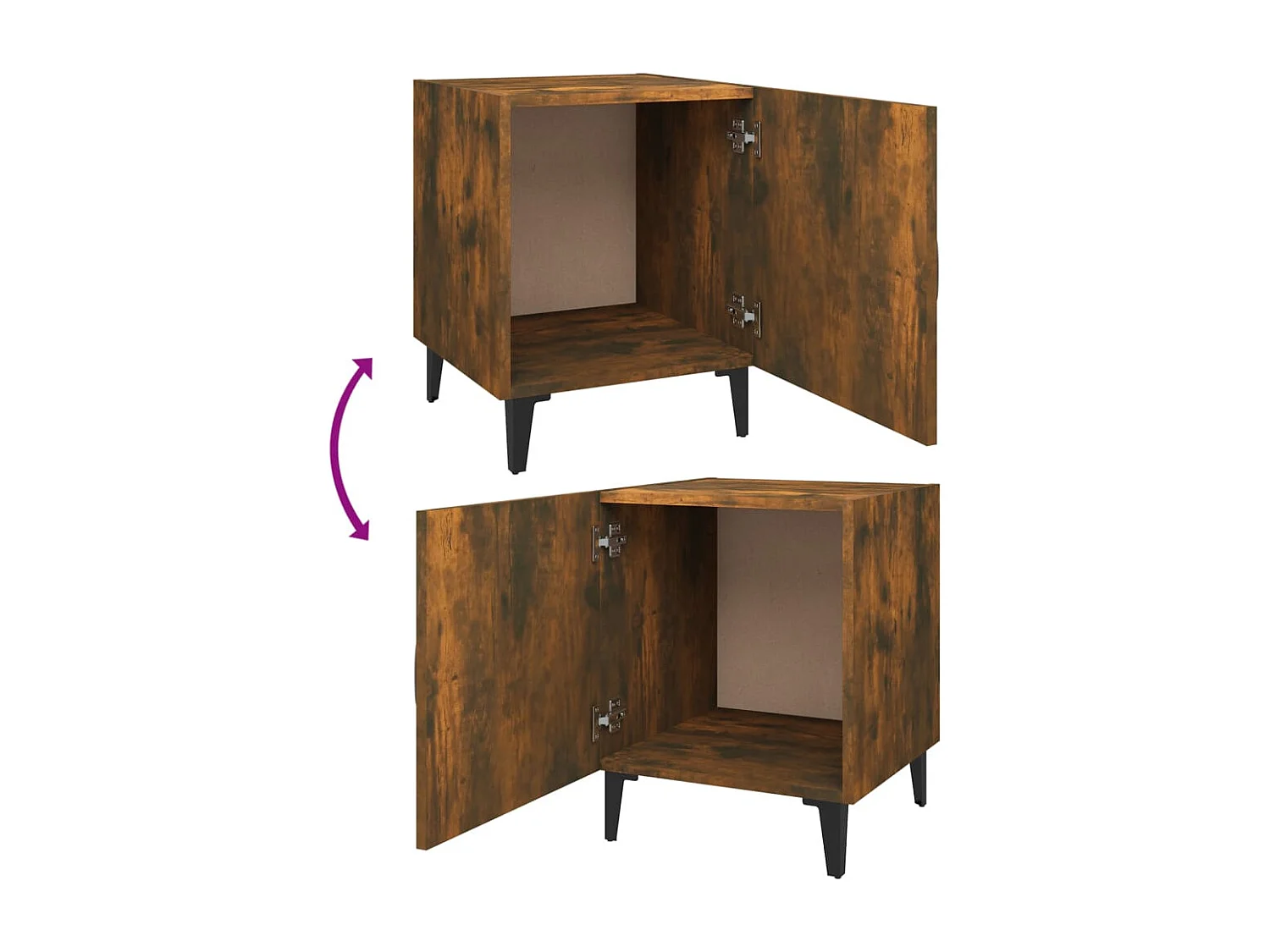 Mesitas de noche | Mesilla de noche 2 uds madera contrachapada color roble ahumado