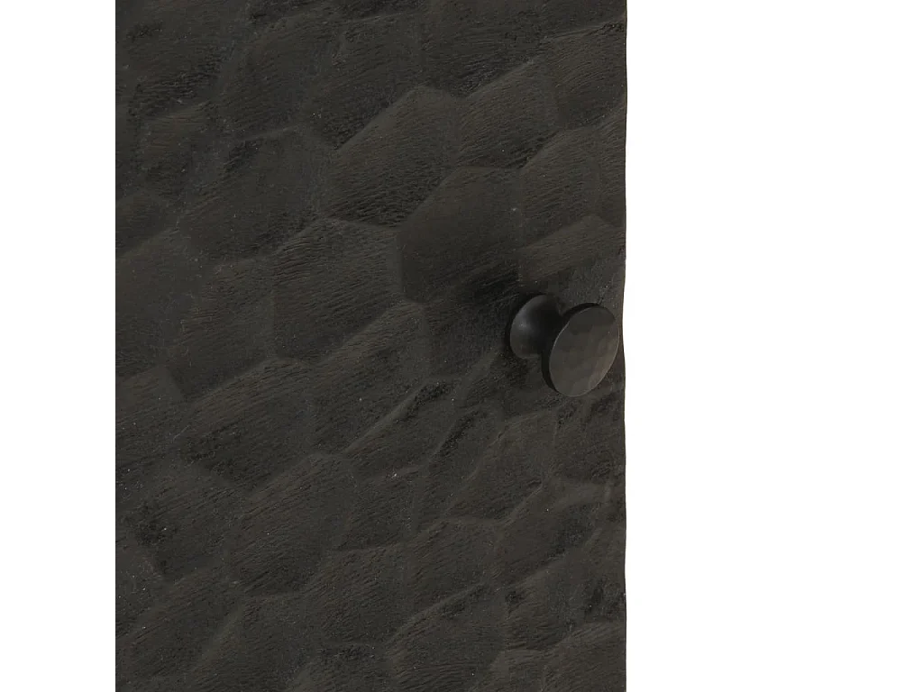 Mesitas de noche | Mesilla de noche 2 uds madera maciza de mango negro 40x33x46 cm