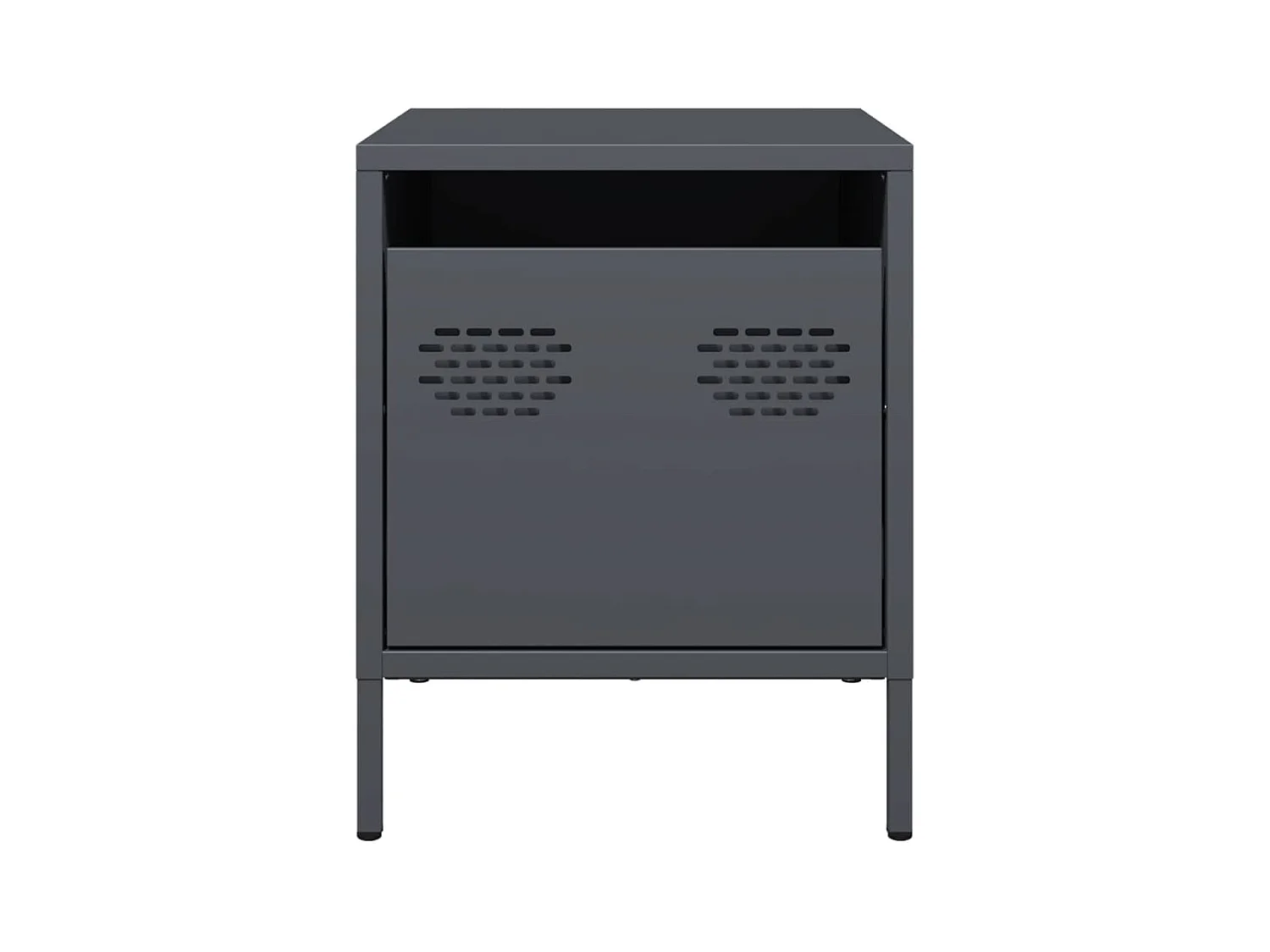 Tables de chevet Lot de 2 avec rangement anthracite 35x39x43,5 cm acier