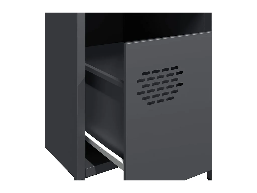 Tables de chevet Lot de 2 avec rangement anthracite 35x39x43,5 cm acier