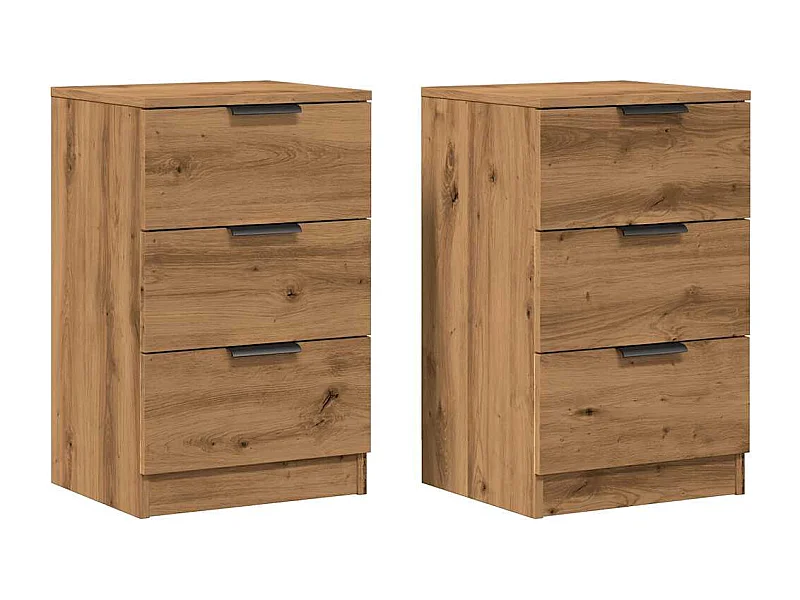 Tables de chevet 2 pcs chêne artisanal bois d'ingénierie