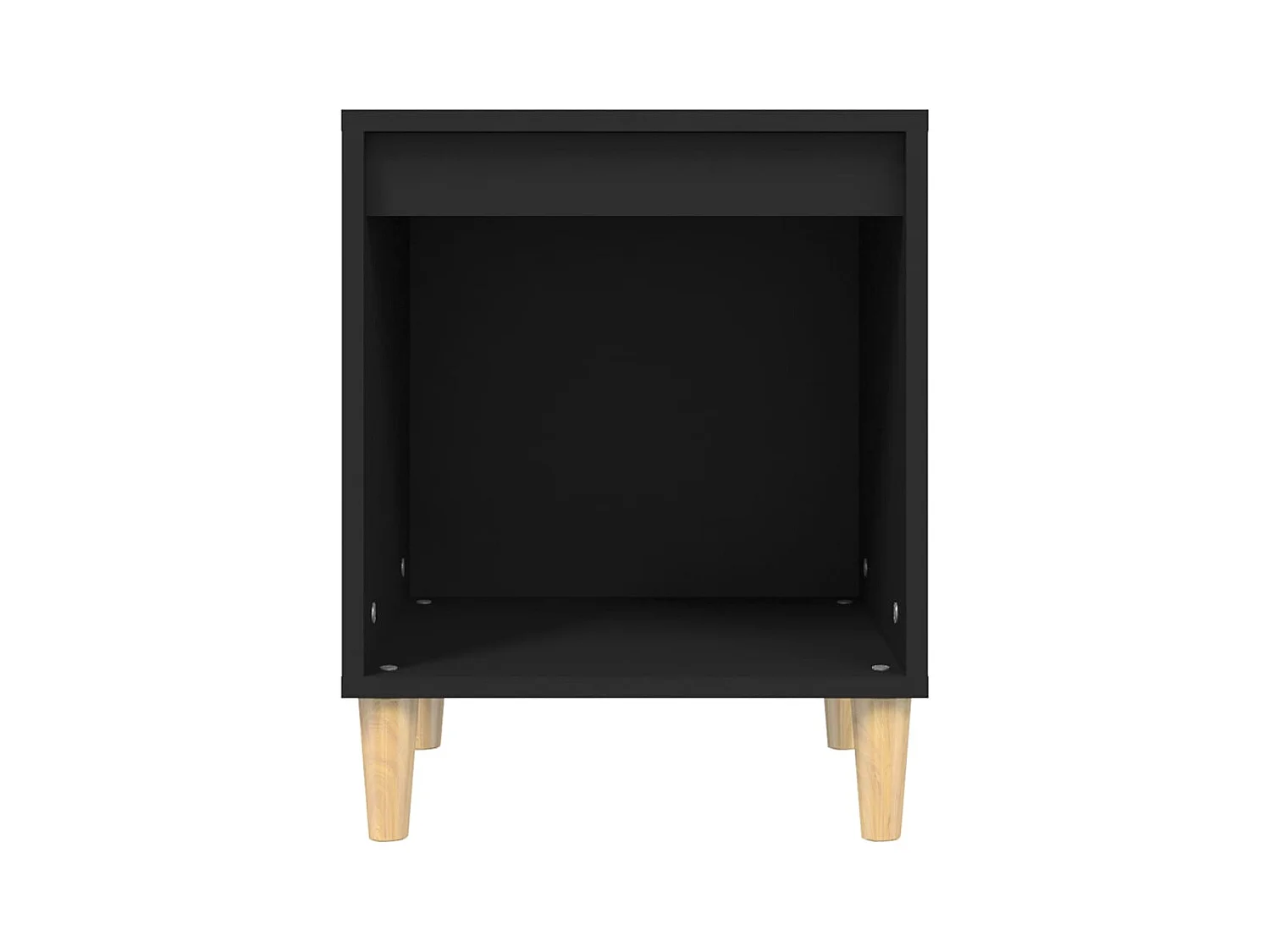 Tables de chevet lot de 2 avec compartiments ouverts Noir 40x35x50 cm