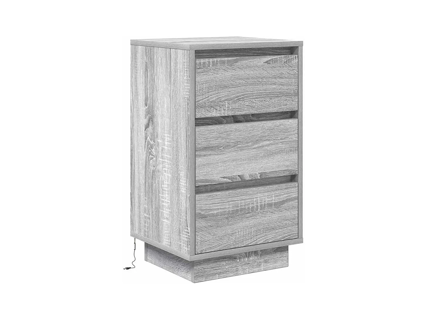 Table de chevet Étroite-Table d'appoint avec Éclairage LED sonoma gris 38x34x65 cm