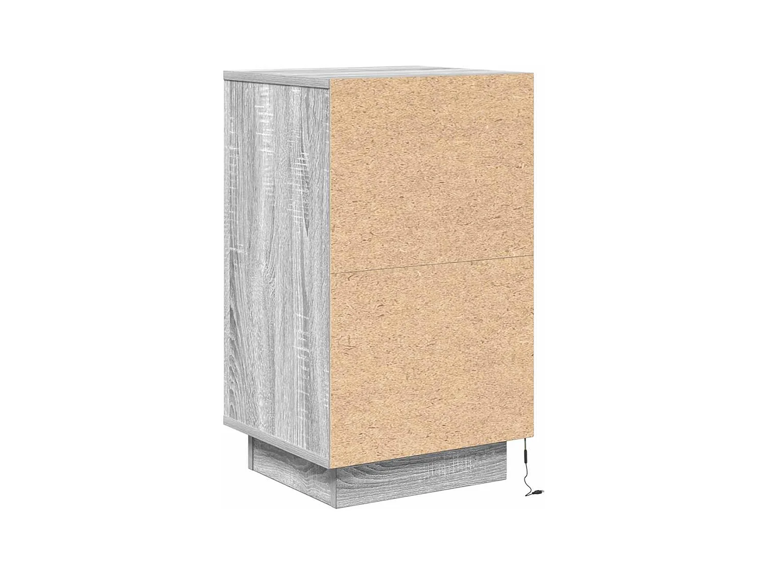 Table de chevet Étroite-Table d'appoint avec Éclairage LED sonoma gris 38x34x65 cm