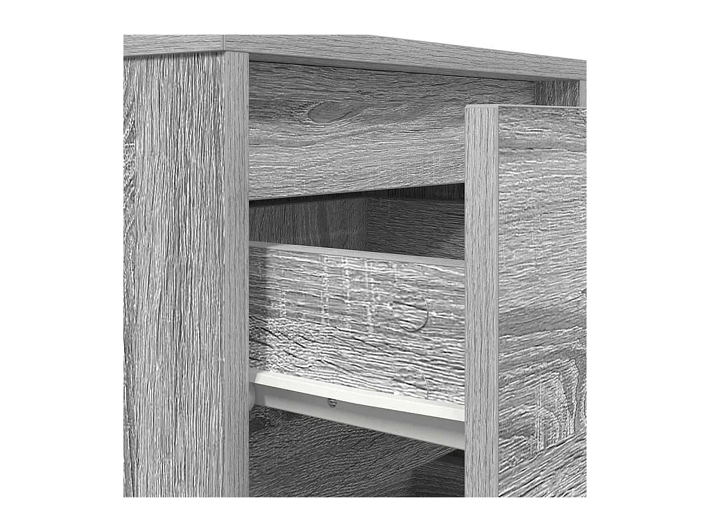 Table de chevet Étroite-Table d'appoint avec Éclairage LED sonoma gris 38x34x65 cm