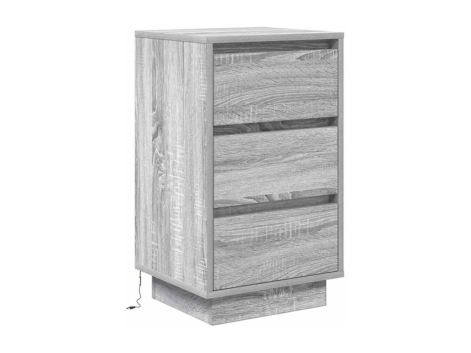 Table de chevet Étroite-Table d'appoint avec Éclairage LED sonoma gris 38x34x65 cm