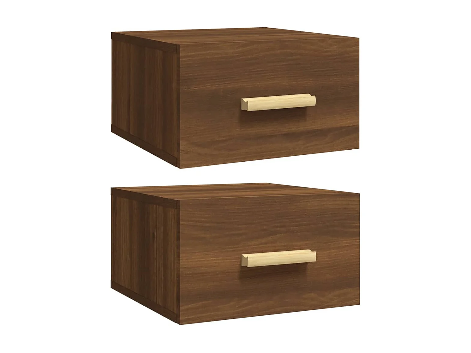 Mesa de Cabeceira Moderna de parede 2 peças 35x35x20 cm carvalho castanho