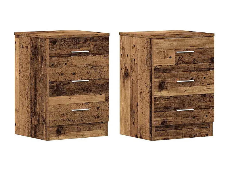 Mesitas de noche | Mesilla de noche 2 uds madera contrachapada madera vieja 38x35x55cm