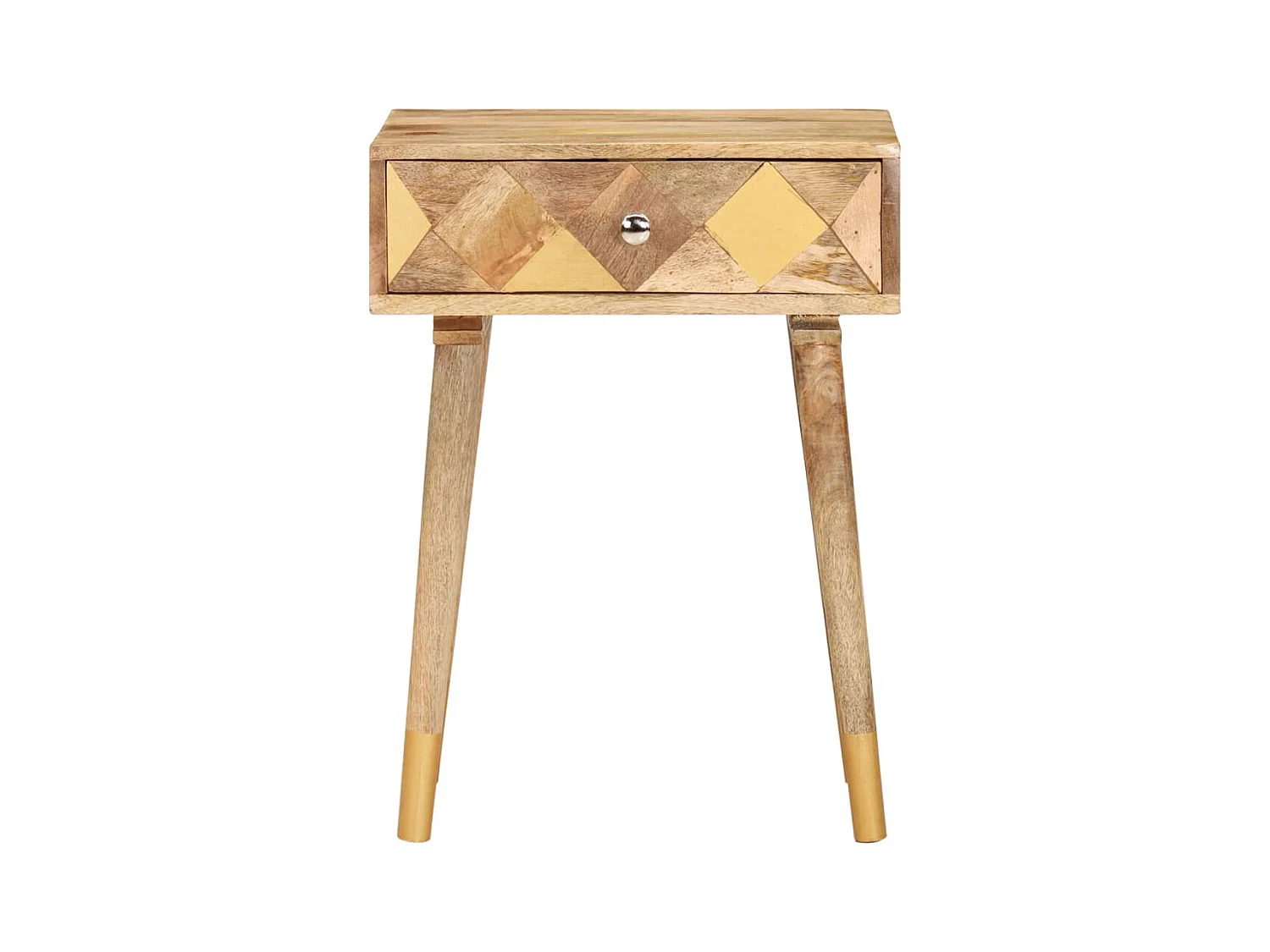 Mesita de noche | Mesilla de noche de madera maciza de mango 43x30x58 cm