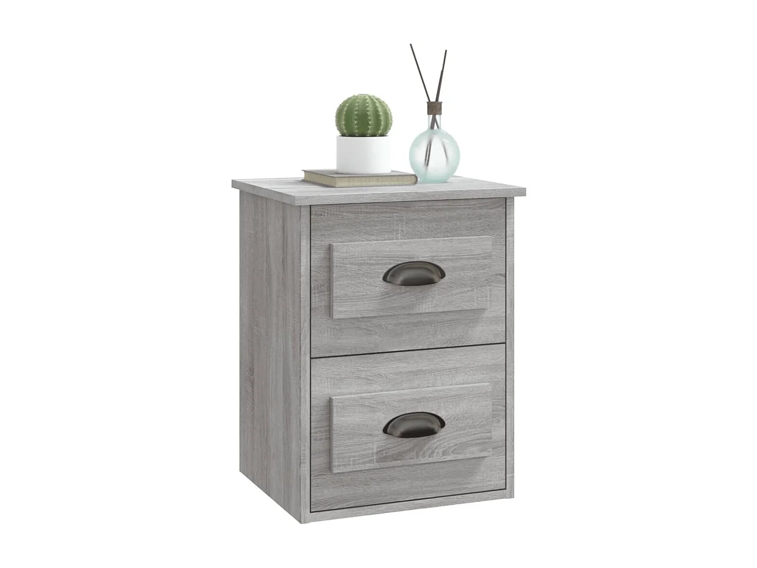 Table de chevet-Table d'appoint-Table de nuit murale sonoma gris 41,5x36x53 cm