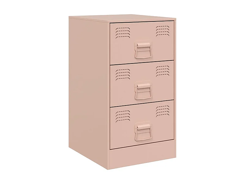 Table de chevet Étroite-Table d'appoint-Table de nuit rose 34,5x39x62 cm acier