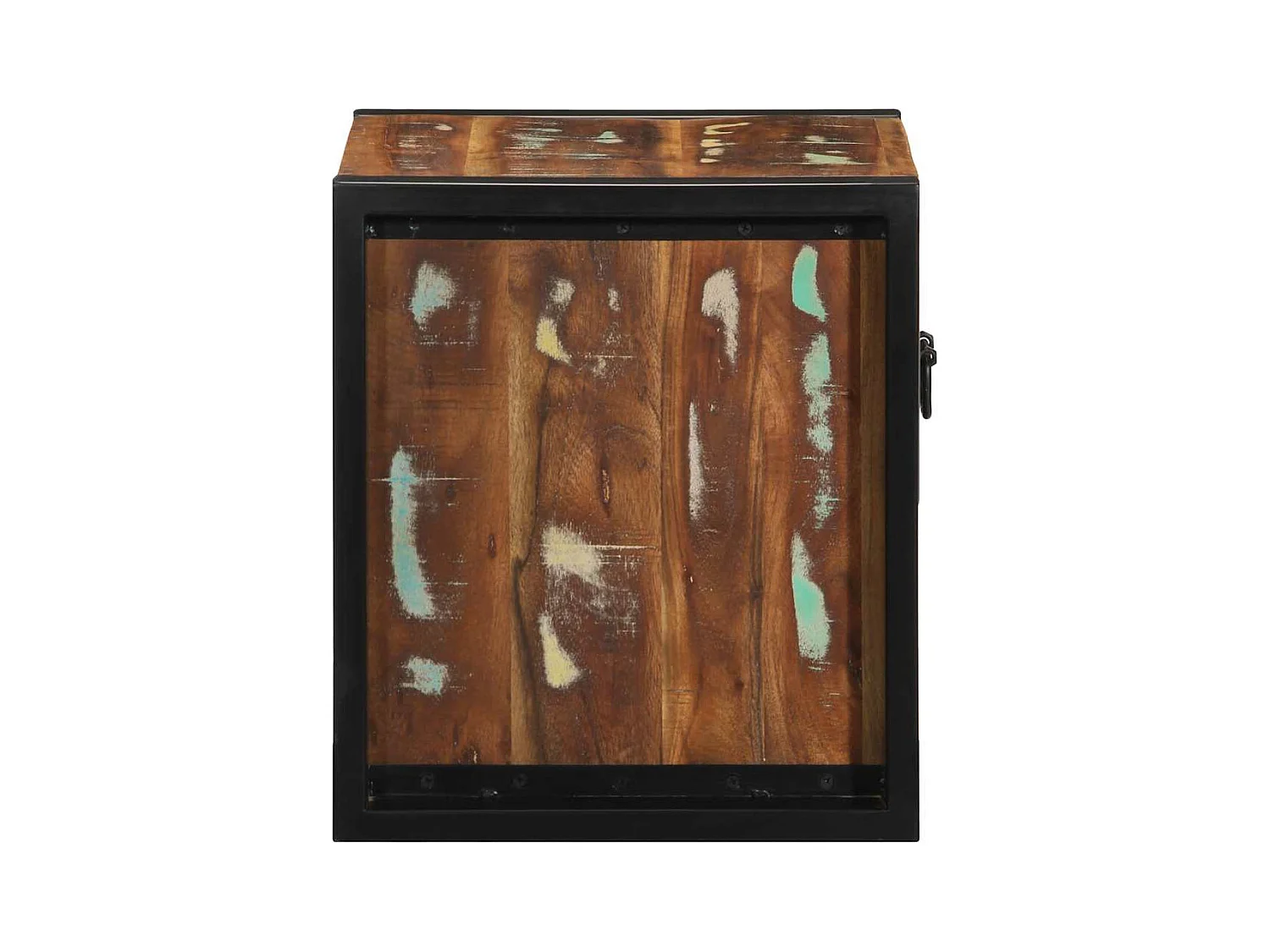 Mesilla de noche | Mesita de noche multicolor 40x35x40 cm madera maciza reciclada