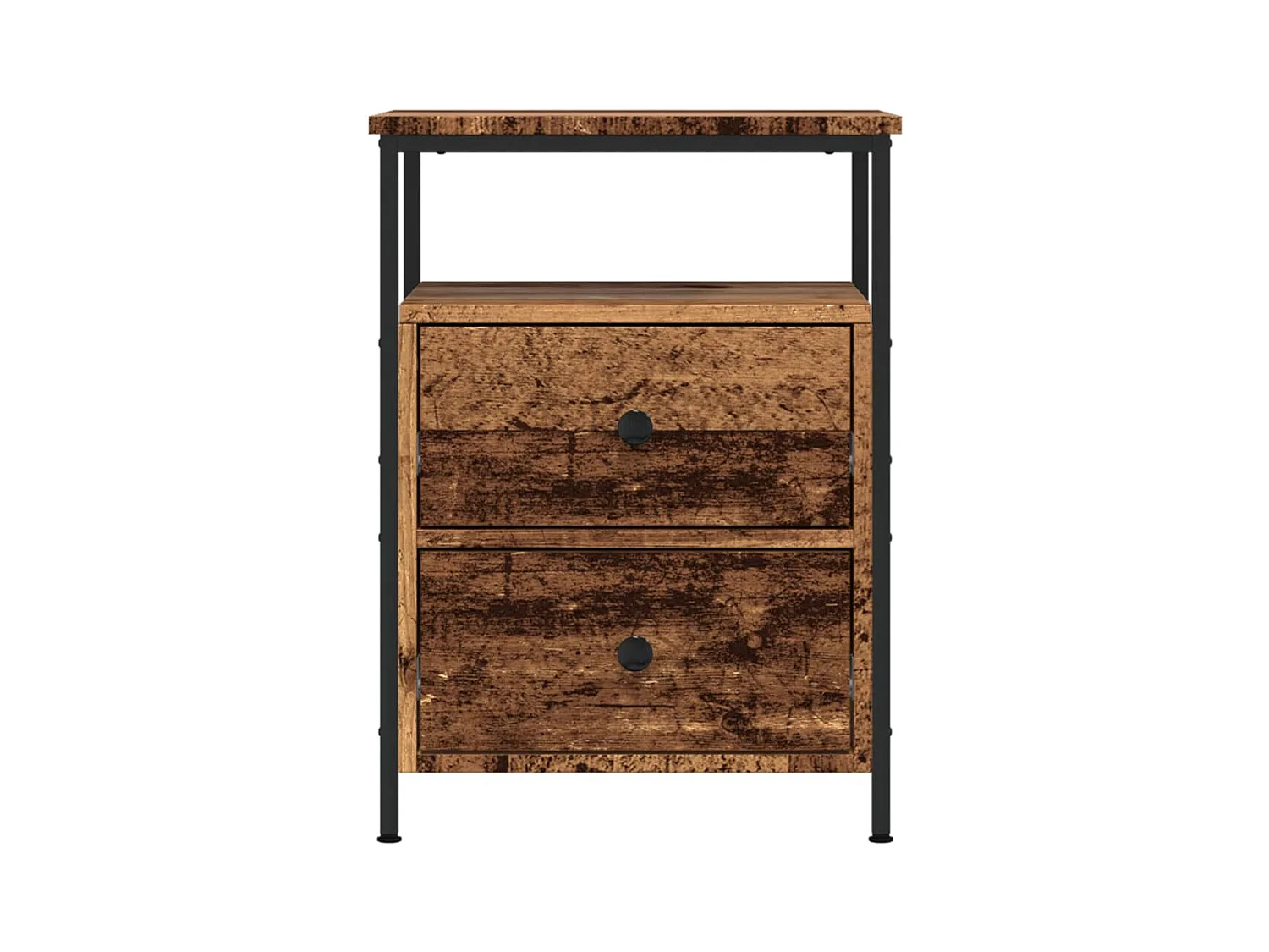 Mesitas de noche | Mesilla de noche 2 uds madera ingeniería envejecida 44x45x60 cm