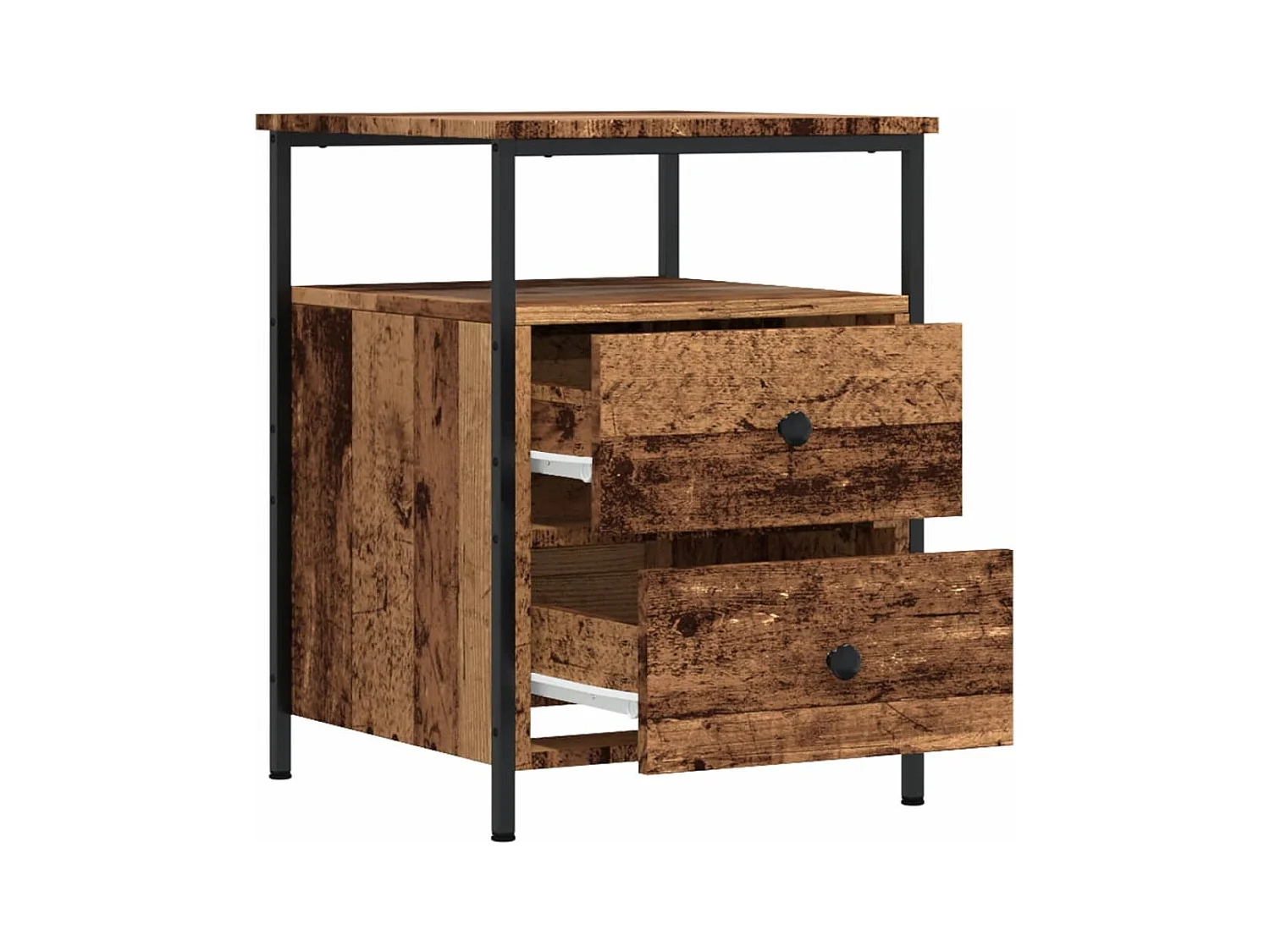 Mesitas de noche | Mesilla de noche 2 uds madera ingeniería envejecida 44x45x60 cm